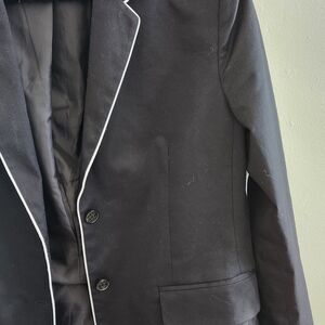 Women's Black Blazer with White Trim
